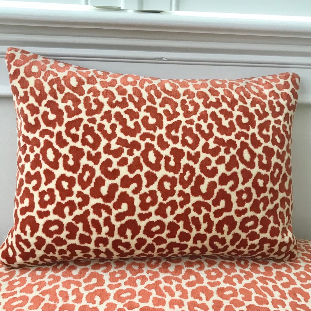 Velvet Cheetah Print Designer Fabric Pillow NWT